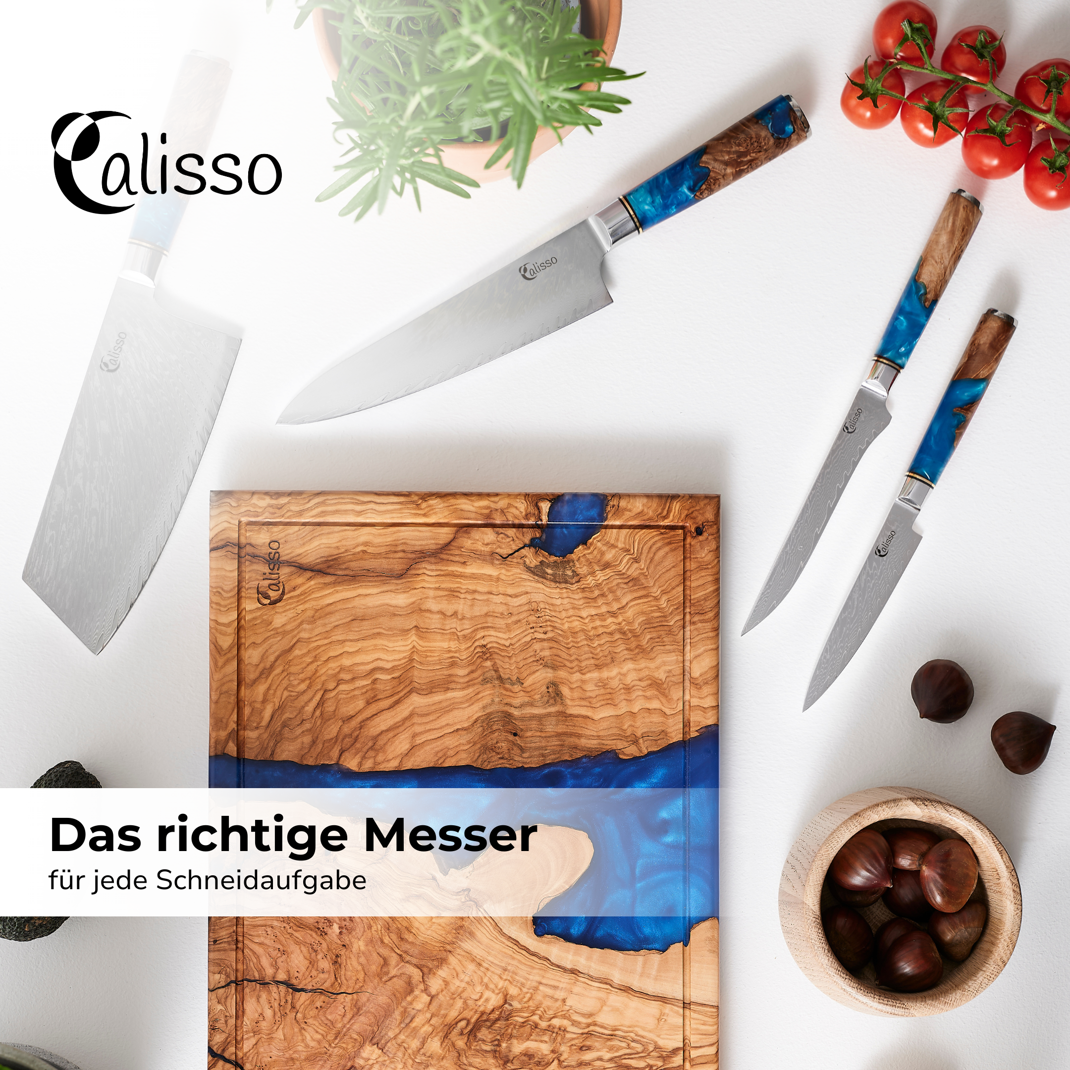 Magnet-Messerblock Olive mit Messern - الصورة 26