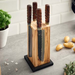 Messersäule Olive mit Messern